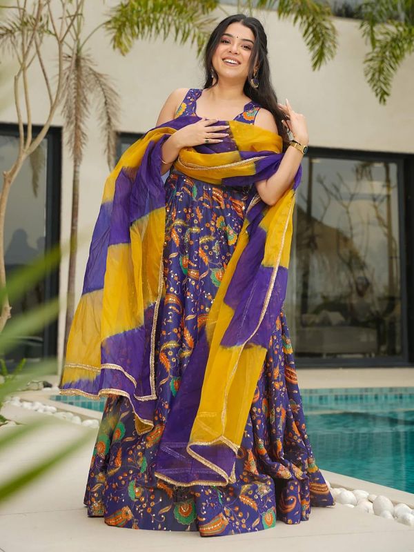 Purple Casual Wear Readymade Salwar Suit