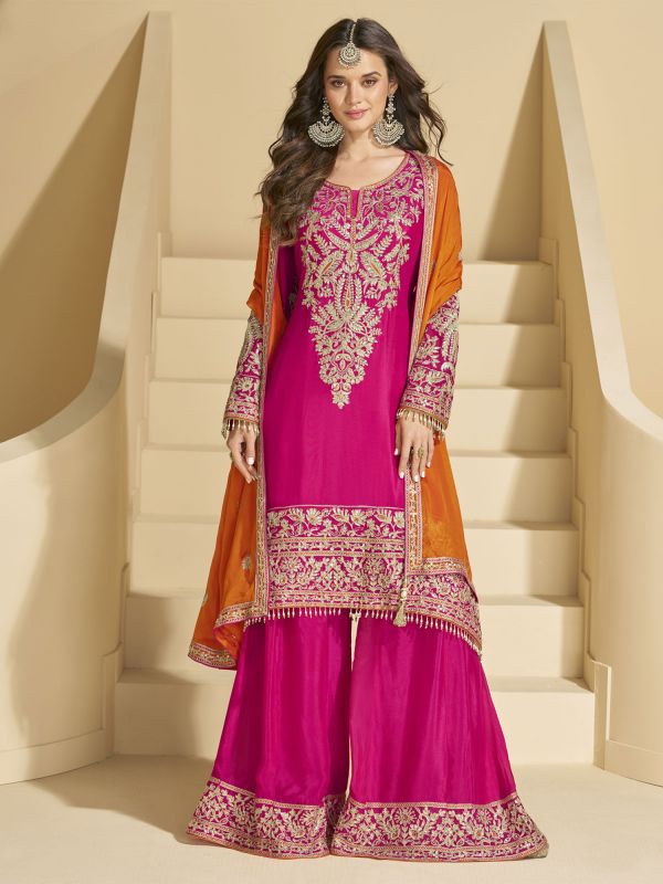 Pink Sequins Embroidered Pakistani Style Salwar Suit