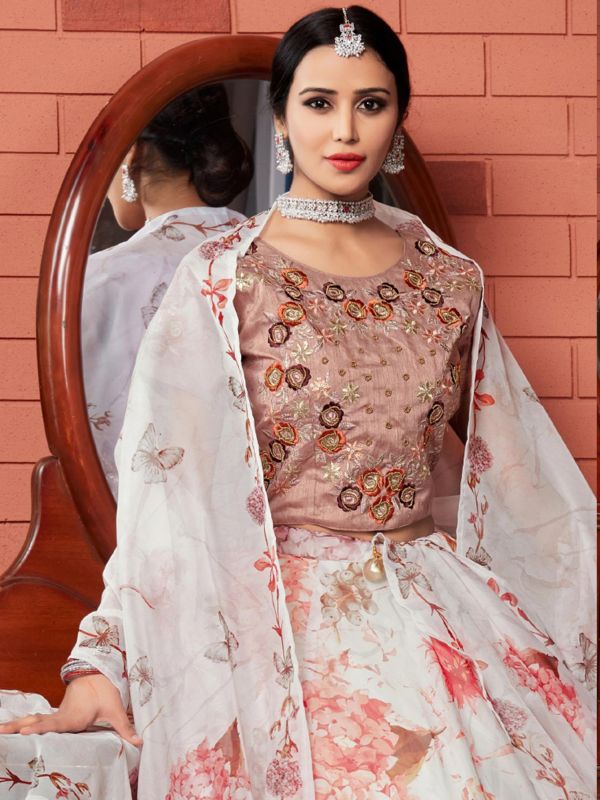 Green shaded printed lehenga choli in silk - G3-GCS0976 | G3fashion.com