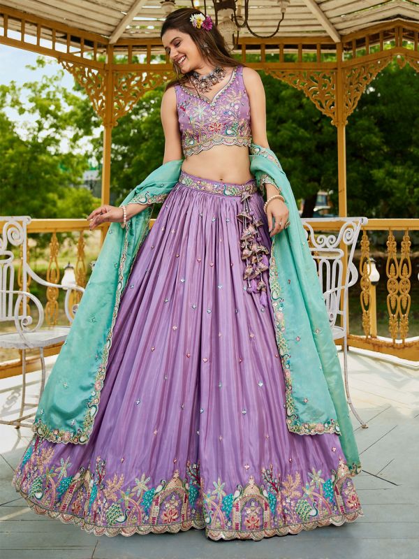Lavender Purple Traditional Wear Lehenga Choli