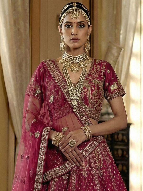 Pink Designer Lehenga Set With Two Dupatta