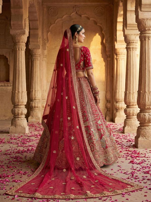 Hot Pink Designer Bridal Lehenga Choli Set