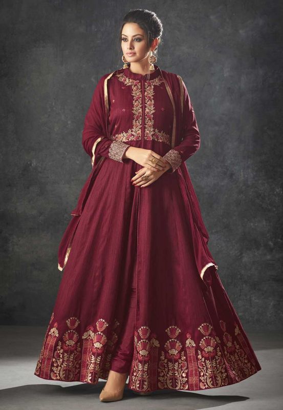 Maroon Color Indian Designer Salwar Suit.