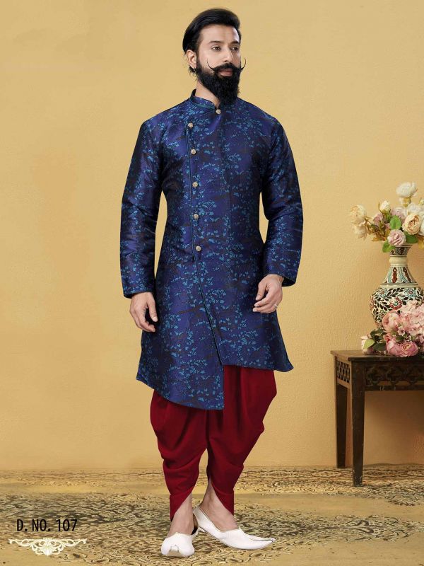 Indo Western Dress For Men Grey Cream RKL-4902-158453 Men Reception Dress –  iBuyFromIndia