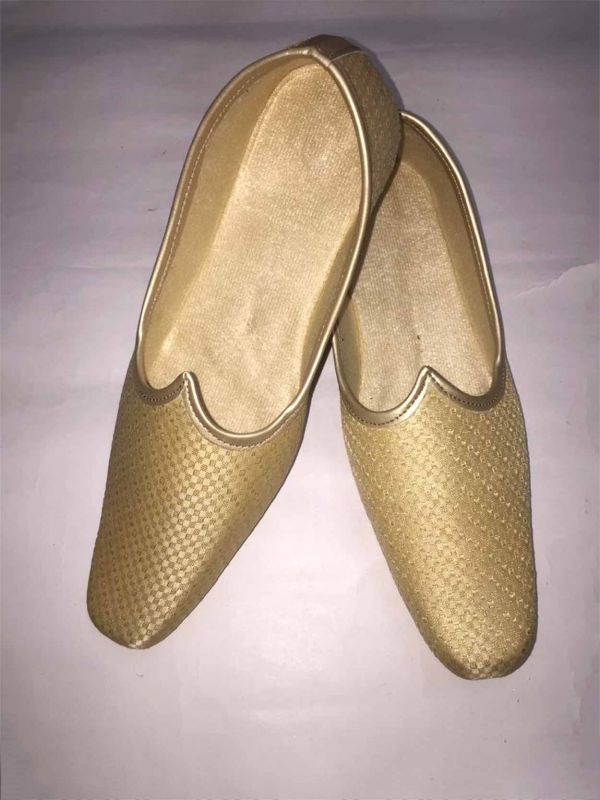 Golden Colour Mojari Shoes For Groom.
