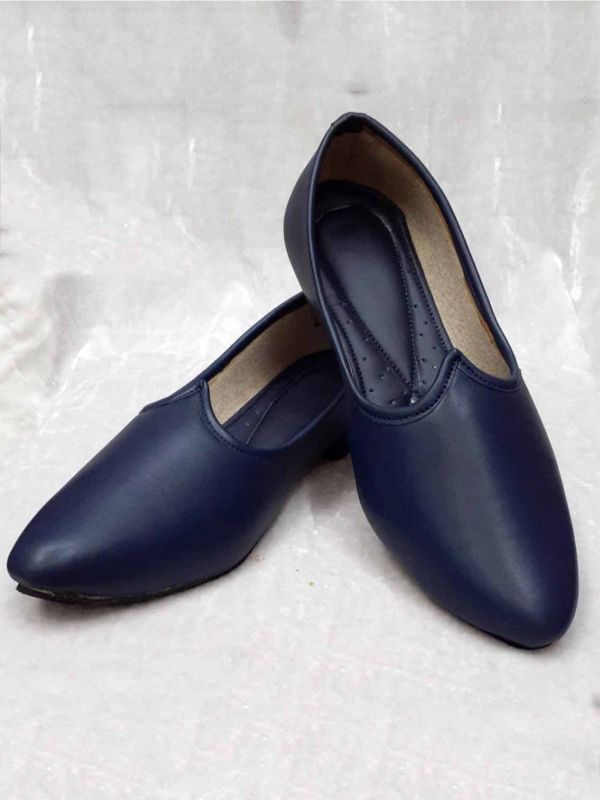 Leather Rexin Mojari For Men Navy Blue Colour.