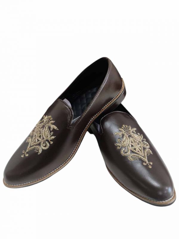 Dark Brown Colour Mens Wedding Shoes.