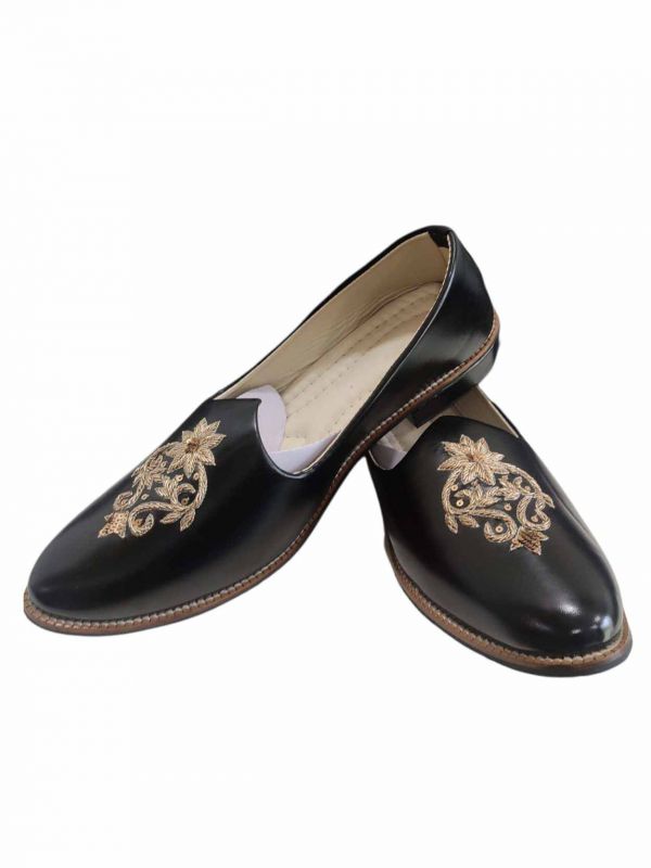 Leather Mens Wedding Shoes Black Colour.