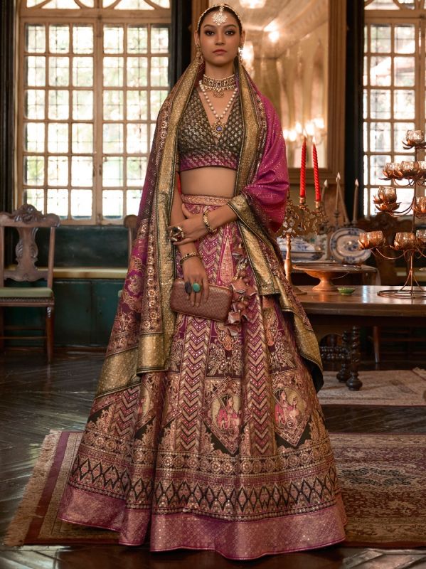 Purple Bridal Lehenga Choli With Designer Dupatta