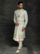 Off White Colour Silk Groom Sherwani.