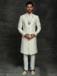 Off White Colour Men's Sherwani in Silk Fabric.