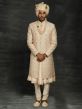 Golden,Beige Colour Silk Indian Designer Sherwani With Thread Work.