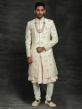 Off White Colour Silk Indian Designer Sherwani.