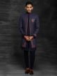 Blue Colour Imported Fabric Men's Indowestern.