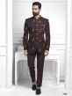 Wine Colour Men's Party Wear Jodhpuri Suit.