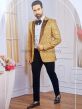 Yellow Colour Imported Fabric Mens Designer Tuxedo Suit.