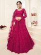 Dazzling Rani Pink Colour Net Fabric Designer Lehenga Choli.