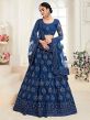 Graceful Blue Colour Net Fabric Lehenga Choli in Zardozi,Embroidery Work.