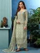 Grey Colour Shantoon Fabric Salwar Kameez.