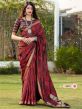 Maroon Colour Banarasi Silk Party Wear Saree.