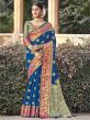 Blue Colour Silk Party Wear Saree.