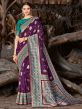Purple Colour Silk Designer Saree.