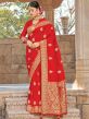 Silk Designer Bridal Saree Red Colour.