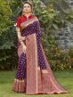 Purple Colour Silk Party Wear Saree.