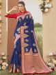 Blue Colour Silk Party Wear Saree.