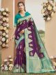 Silk Fabric Saree Purple Colour.