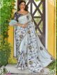 Grey Colour Silk Designer Saree.