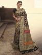 Black Colour Banarasi Kora Silk Saree.