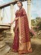 Maroon Colour Banarasi Silk Fabric Traditional Saree.