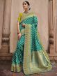 Silk Designer Saree Rama Green Colour.