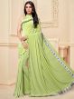 Fancy Fabric Saree Green Colour.