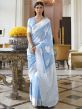 Sky Blue Colour Silk Saree With Weaving Work.