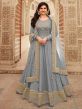 Silk Fabric Bollywood Salwar Suit Grey Colour.