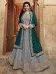 Grey Colour Silk Anarkali Salwar Suit.