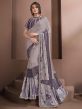 Purple Colour Silk,Georgette Fabric Indian Designer Saree.