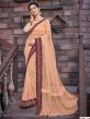 Peach Colour Georgette,Silk Fabric Saree.