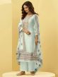 Sky Blue Colour Palazzo Salwar Kameez in Georgette Fabric.