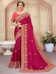 Red Colour Silk Fabric Designer Bridal Saree.