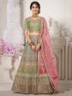 Grey,Green Colour Silk Designer Lehenga Choli.