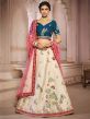 Cream Colour Silk Designer Lehenga Choli.