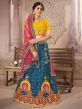 Silk Fabric Lehenga Choli Blue Colour.