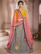 Grey Colour Silk Lehenga Choli.