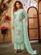 Sea Green Colour Designer Salwar Suit in Viscose Fabric.