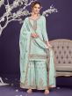 Sky Blue Colour Georgette,Shantoon Fabric Gharara Salwar Suit.