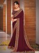 Maroon Colour Silk Fabric Wedding Saree.