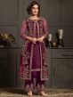 Purple Colour Net Fabric Party Wear Salwar Suit.